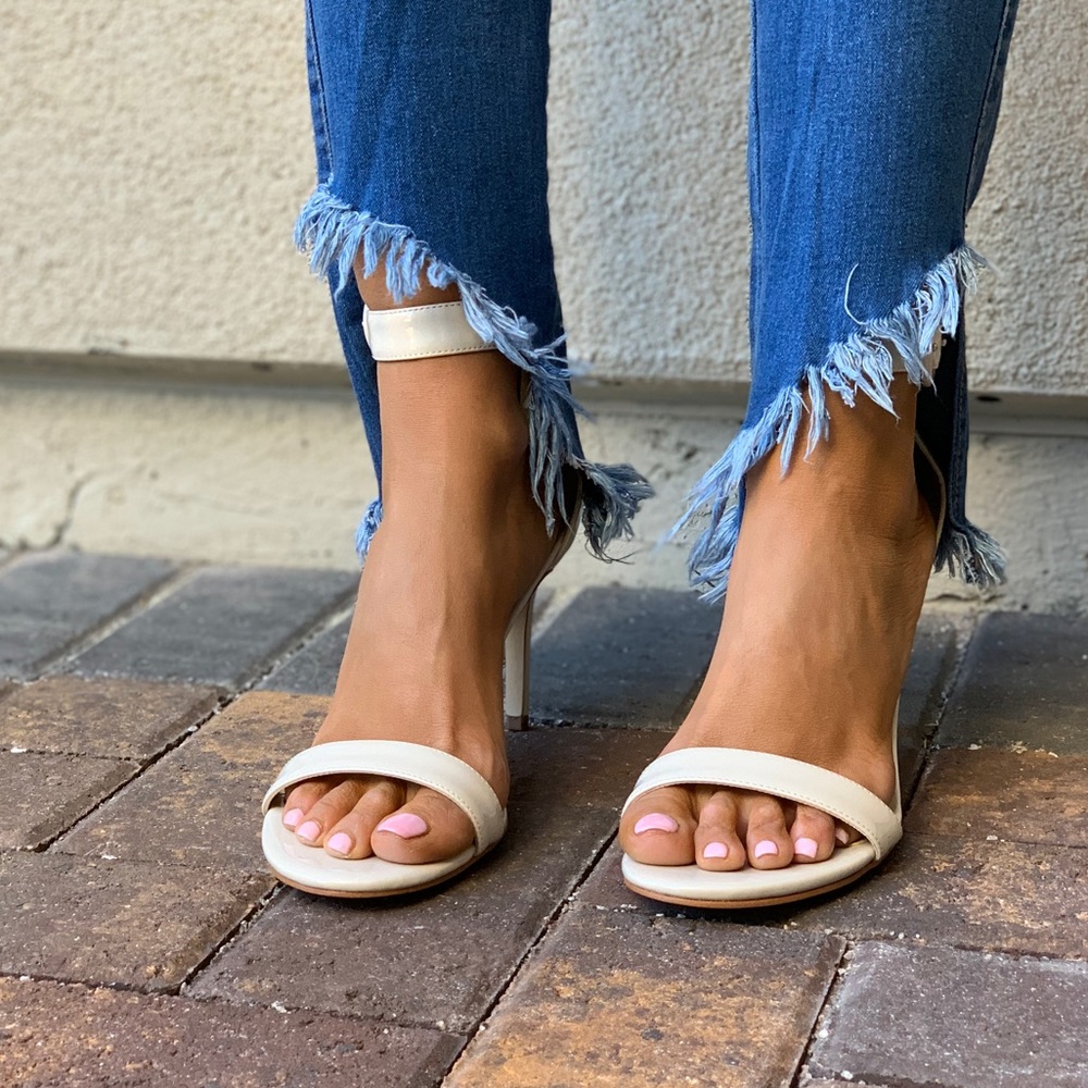 Perfect Nude Patent Barely There Strap High Heels - Picture 4 of 6